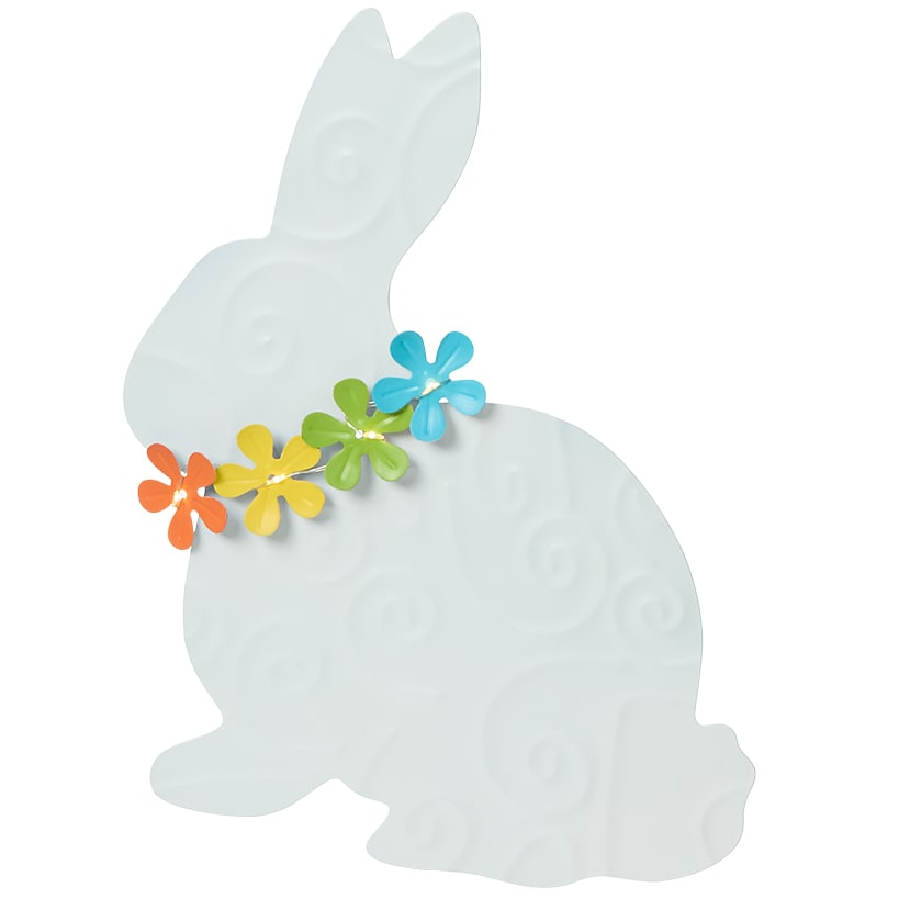 Easter Bunny With Solar Flowers Stake - Sitting or Standing