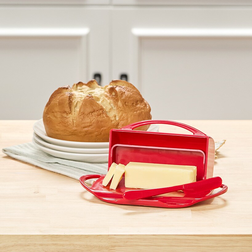Butterie Flip-Top Butter Dish with Matching Spreader#select-color_aqua