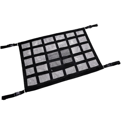 Car Ceiling Cargo Mesh Net With 2 Separate Pockets 1 Zippered