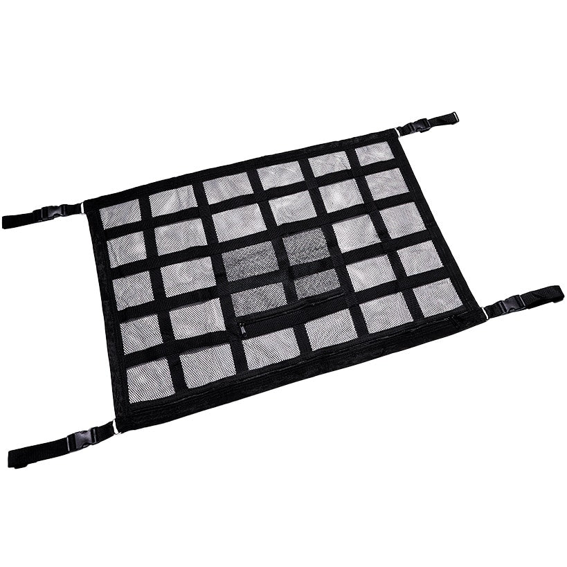 Car Ceiling Cargo Mesh Net With 2 Separate Pockets 1 Zippered
