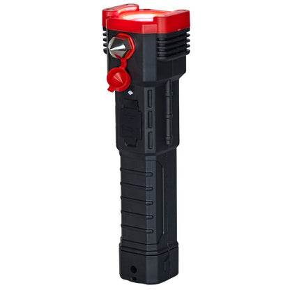 car rechargeable flashlight Lakeside Rechargeable COB Flashlight With Safety Hammer and Blade