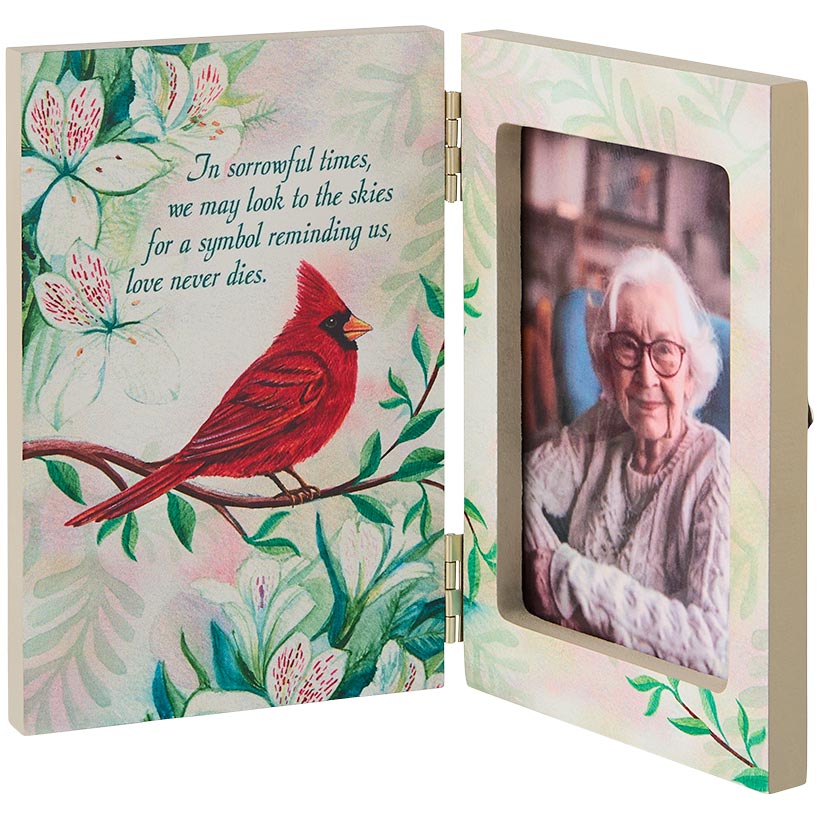 Cardinal Love Never Dies Mug & Coaster Set or Frame