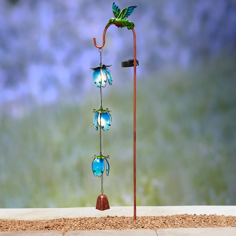Cascading Flower Solar Garden Stake - Butterfly or Hummingbird#select-stake_hummingbird