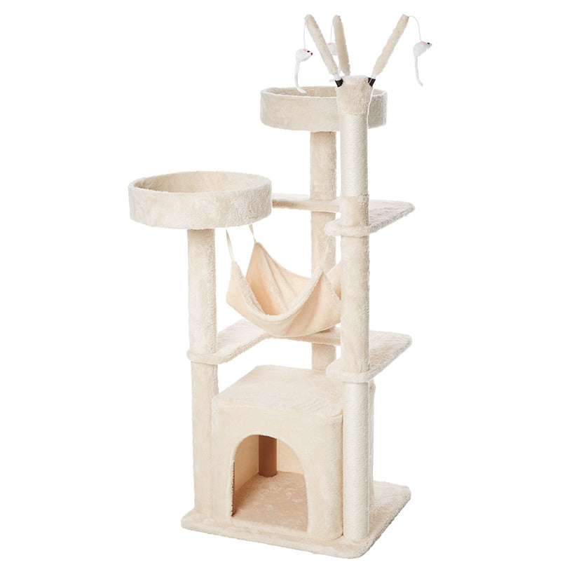 Cat Indoor Multifunction Play Tree With Perches Hammock Sisal Posts