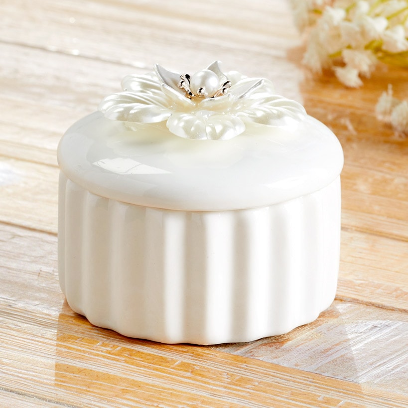 Ceramic Floral Keepsake and Jewelry Box
