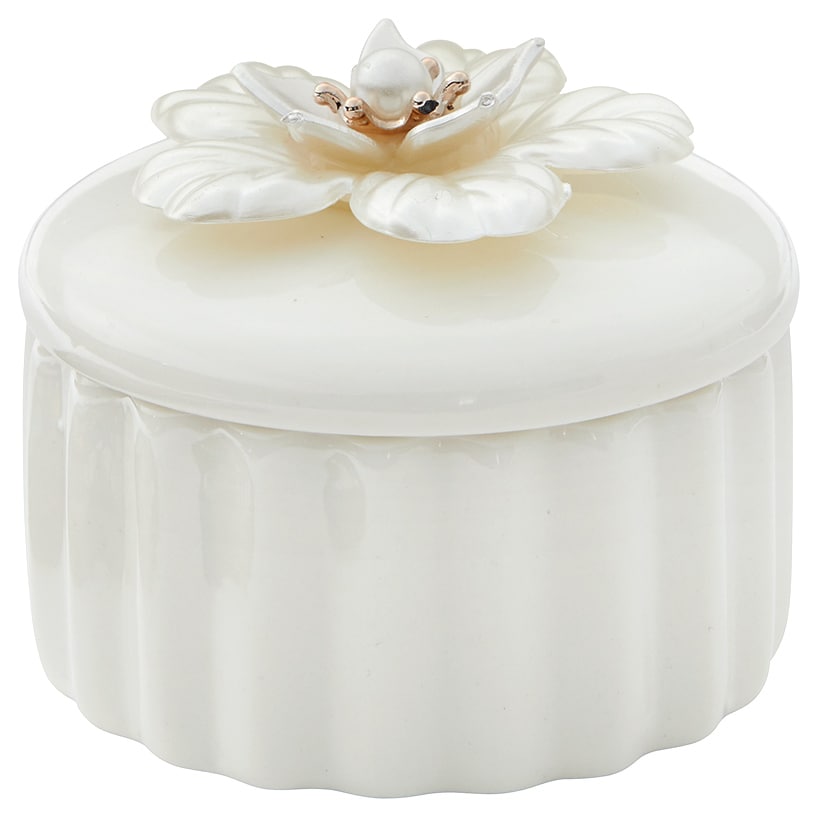 Ceramic Floral Keepsake and Jewelry Box