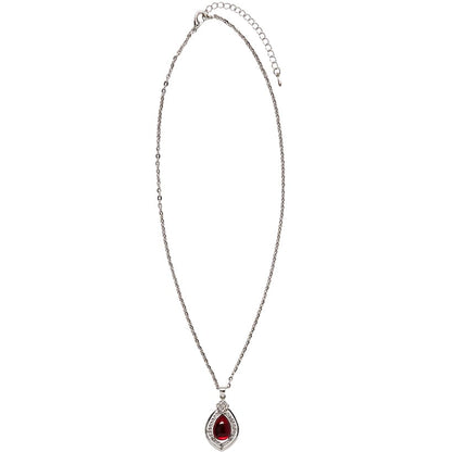 Chalcedony Red Stone Pendant with Chain