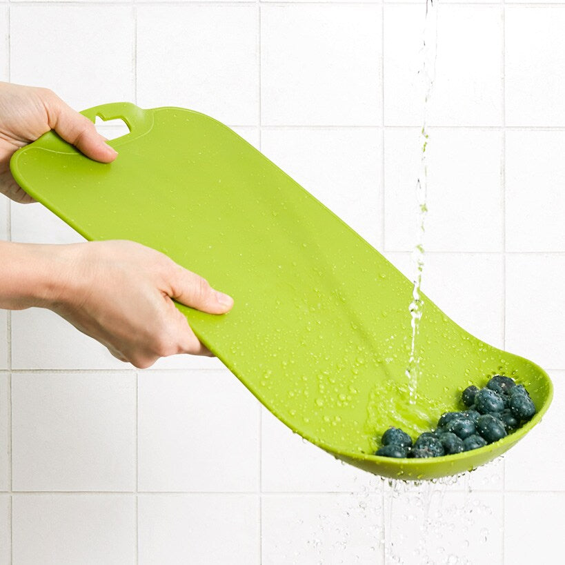 Kitchen Cutting Board with Built-in Colander