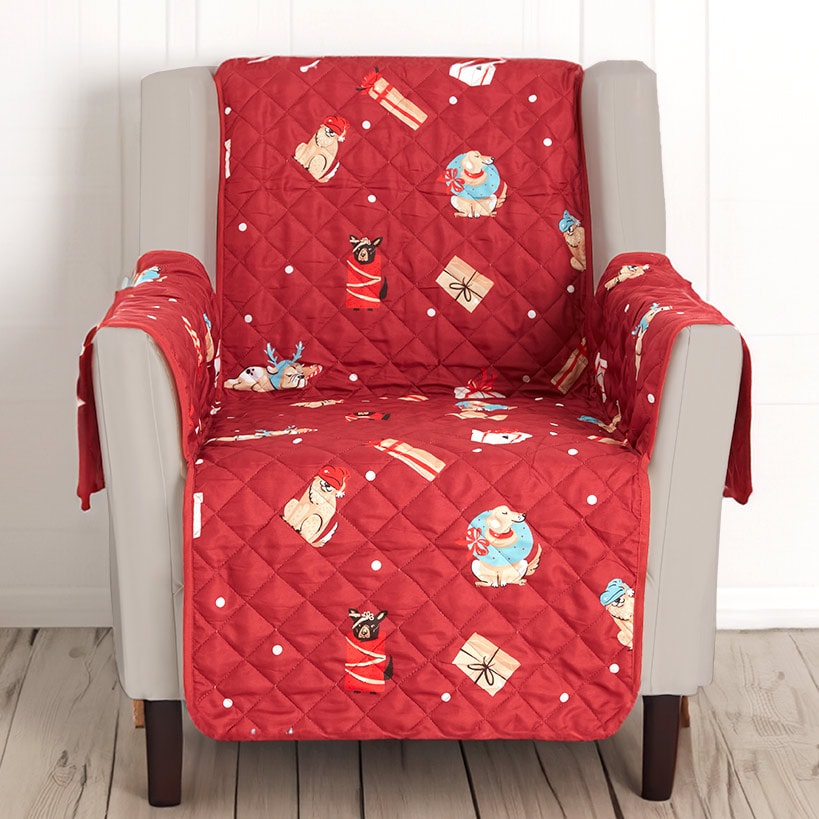 Christmas Canine Furniture Chair Cover