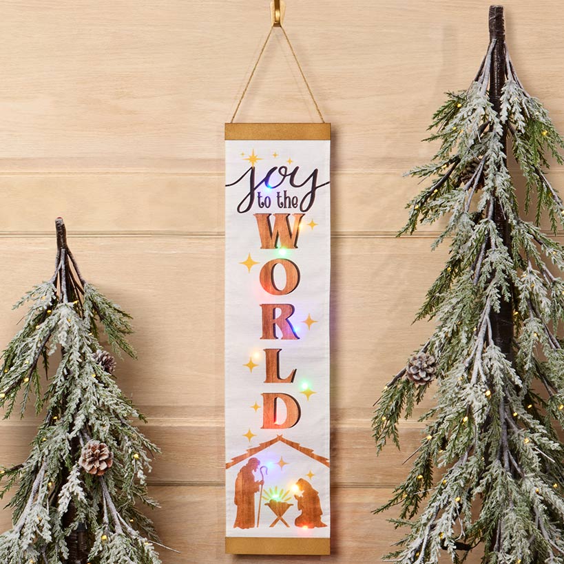 Let It Snow Christmas Lighted Banner#select-banner_nativity