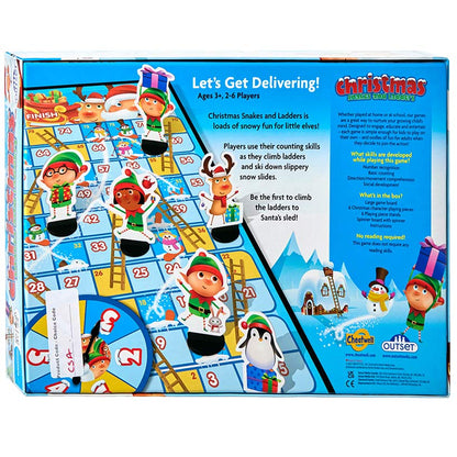 Christmas Snakes and Ladders Game - Family Board Game for Kids and Adults