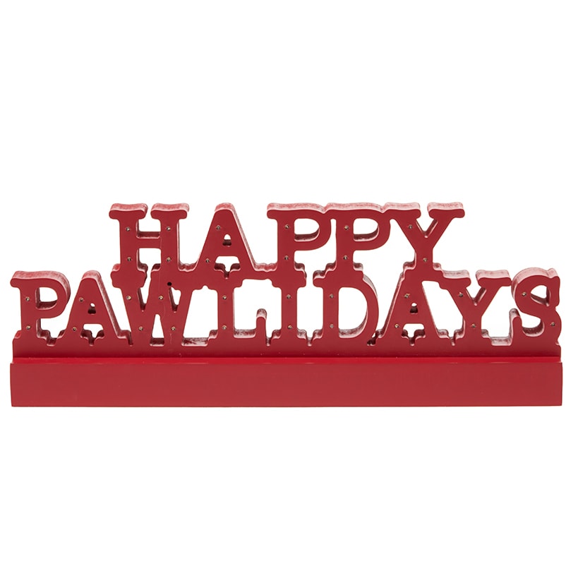 Lighted Happy Pawlidays Plaque Christmas Decor