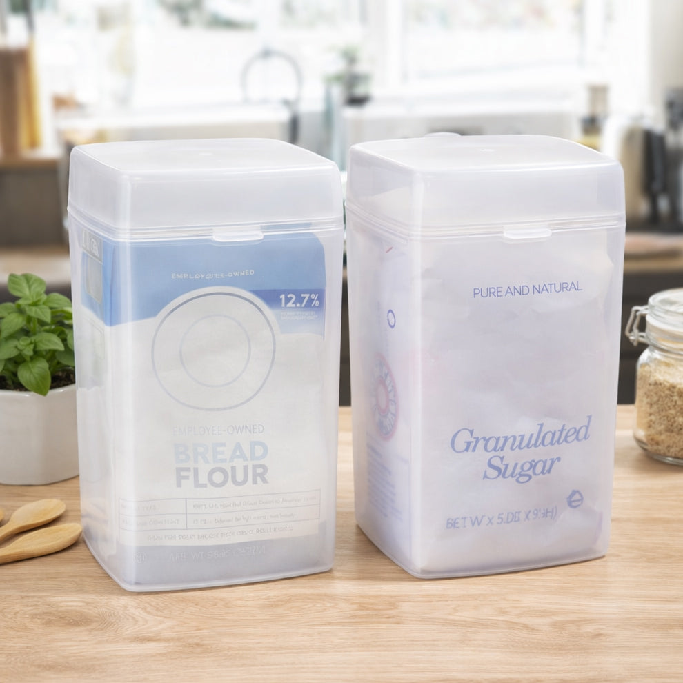 Clear Sugar and Flour Storage Containers Set of 2