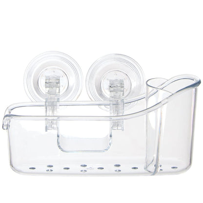 Kitchen Clear Sink Caddy & Sponge Holder with Suction Cups
