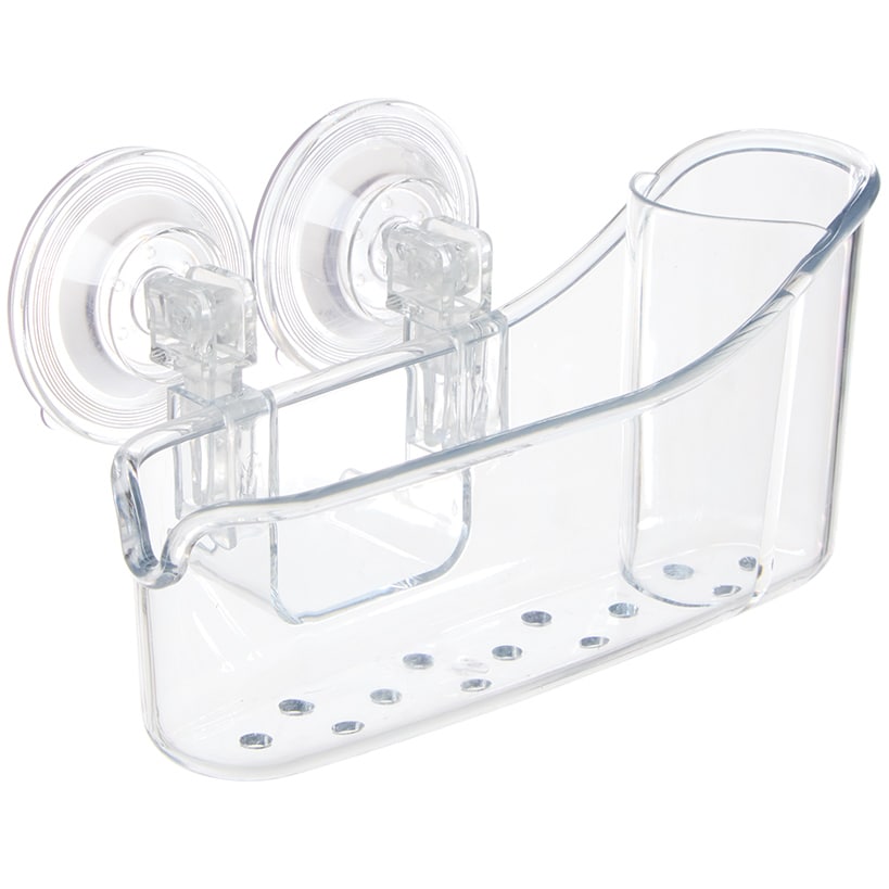 Kitchen Clear Sink Caddy and Sponge Holder with Suction Cups