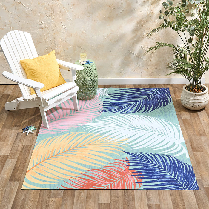Indoor/Outdoor Coastal Print Accent Rug or Runner | The Lakeside Collection