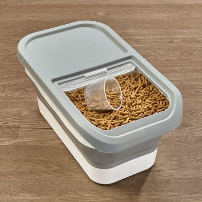 Dog Food Storage Container - Collapsible, 18LB Capacity, Sliding Lid