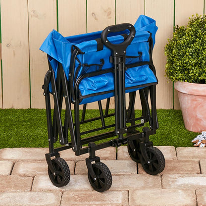 Collapsible Folding Wagon - Large Compartment and 2 Mesh Pockets