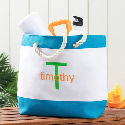 Personalized Colorful Beach Tote