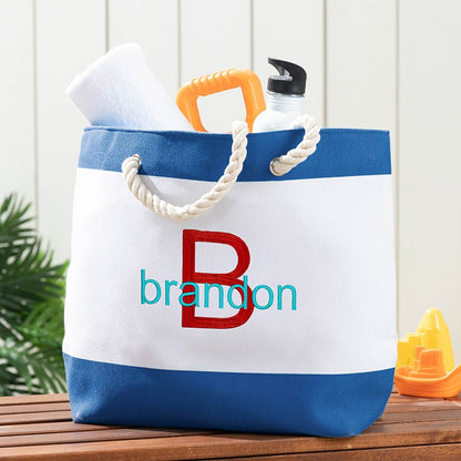 Personalized Colorful Beach Tote