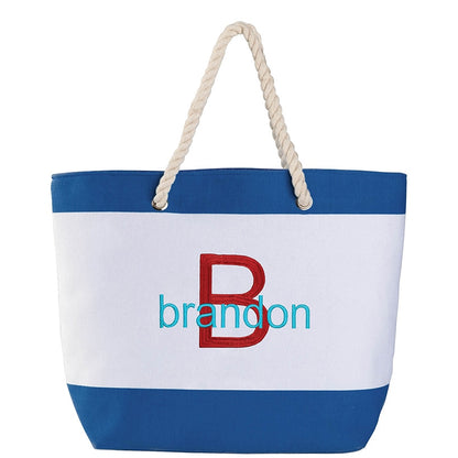 Personalized Colorful Beach Tote