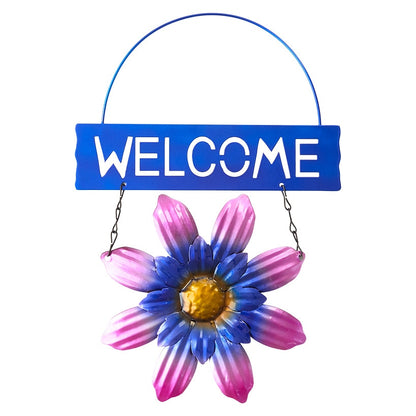 Vibrant Spring Welcome Sign Metal Wall Decor