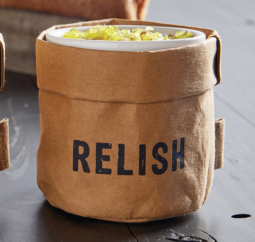 Washable Paper Condiment Holder with Ceramic Dish
