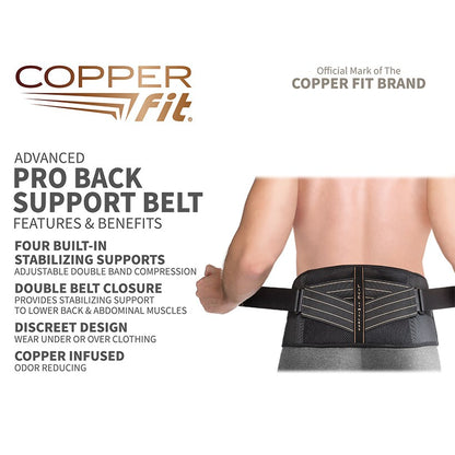 Copper Fit® Advanced Back Pro - Back Support , Unisex with Anti-Odor Fabric
