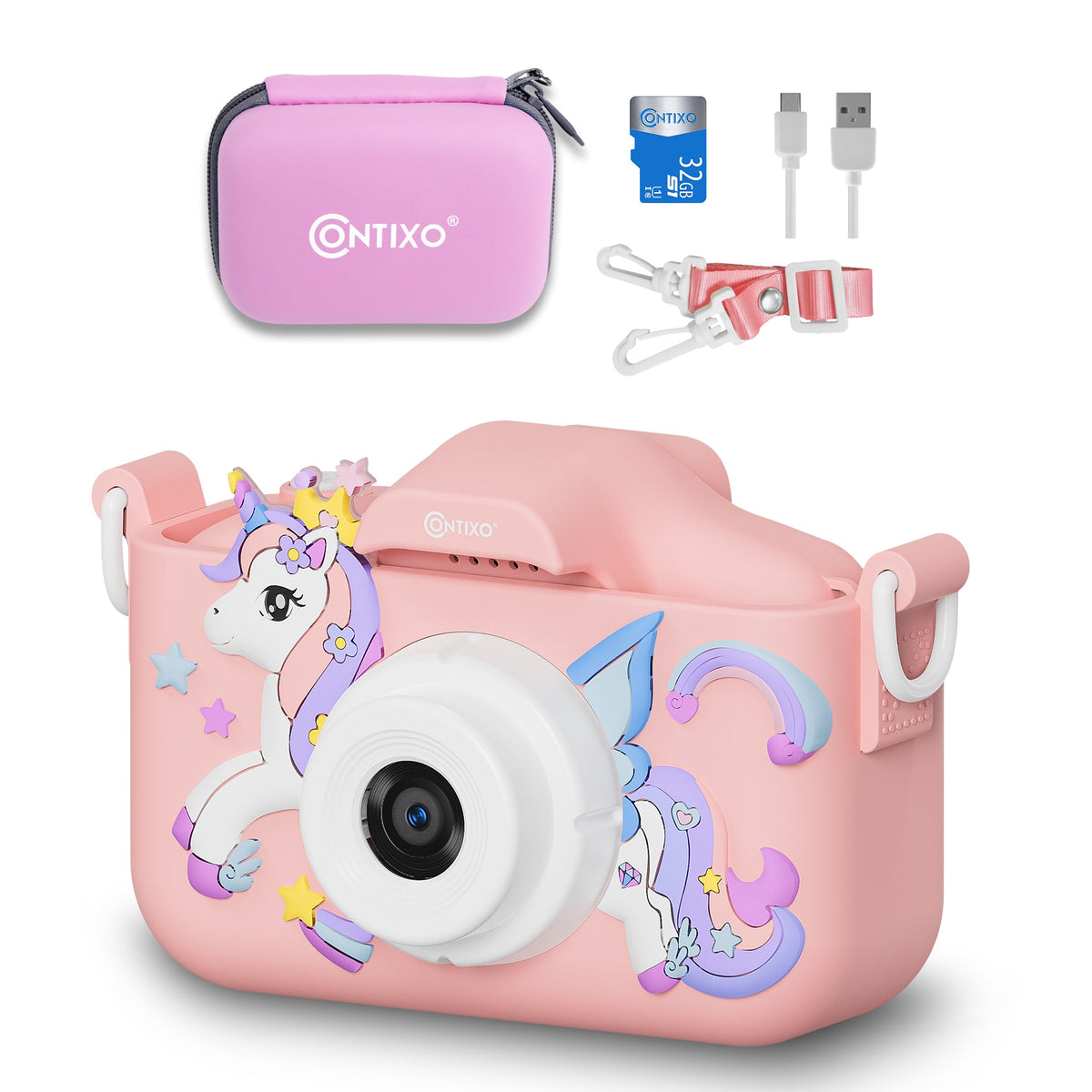 Contixo Kids Digital Camera - 1080p HD, Dual Lens, Selfies, Games, 32GB S