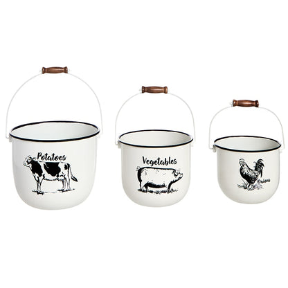 Country Metal Vegetable Bins