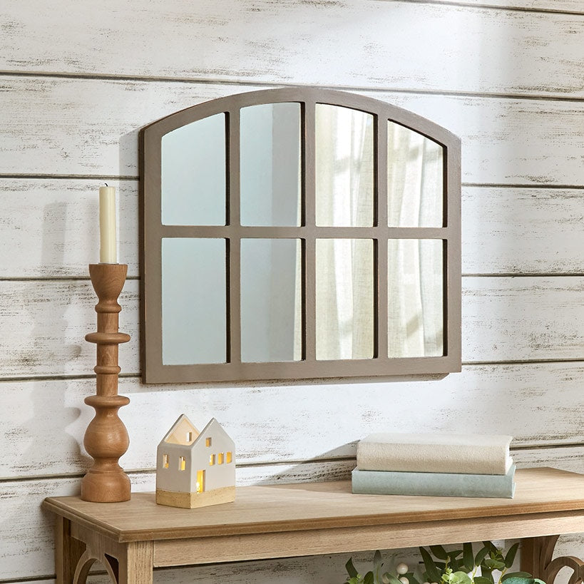 Rustic Country Window Pane Mirror - Black, Dark Brown, or White#select-color_dark-brown