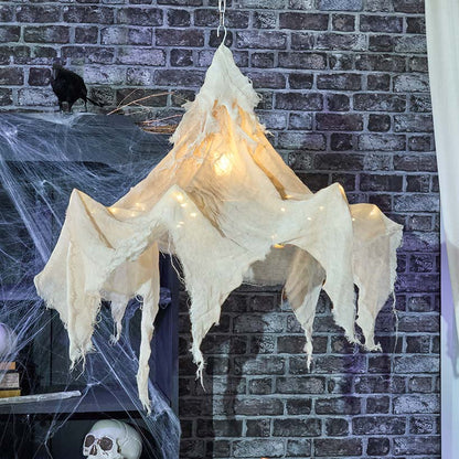 Halloween Shrouded Creepy Chandelier - Black or Chalky