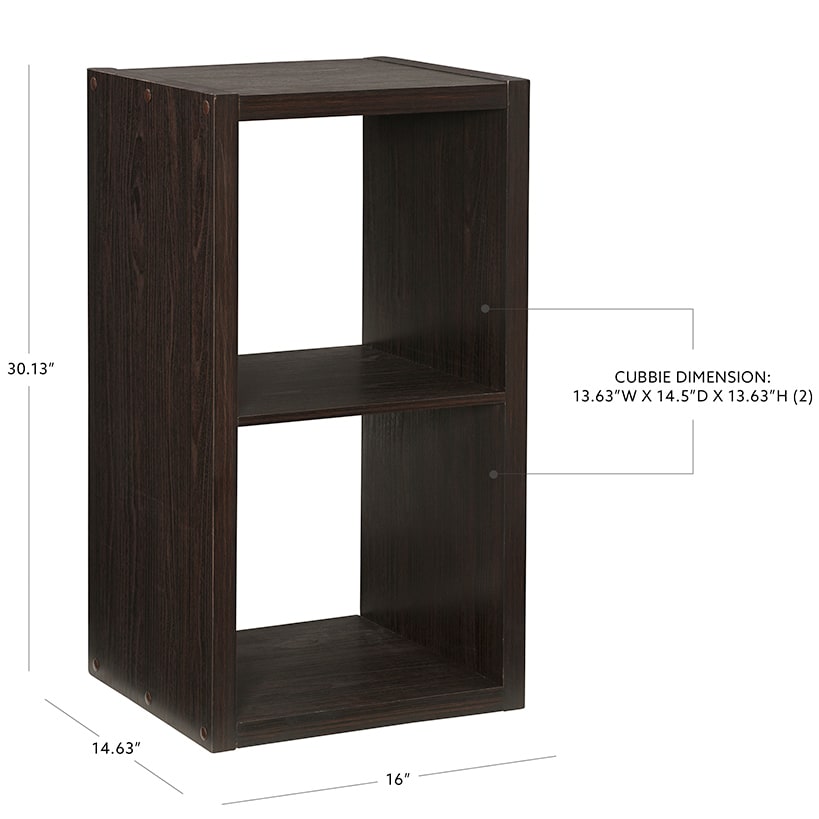 Cube Storage Organizer 2 Cubical#select-color_espresso