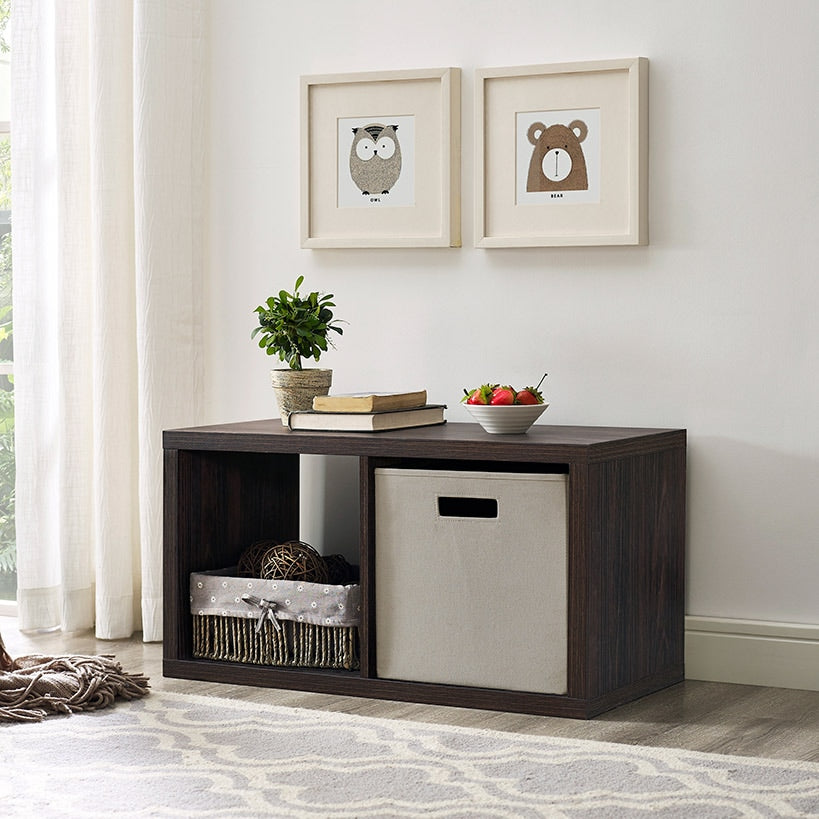 Cube Storage Organizer 2 Cubical#select-color_espresso