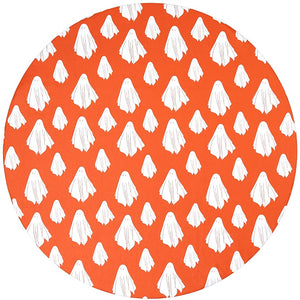 Round Custom Fitted Vinyl Tablecloth with Flannel Backing Halloween
