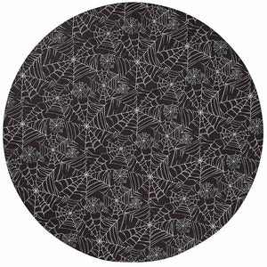 Round Custom Fitted Vinyl Tablecloth with Flannel Backing Halloween