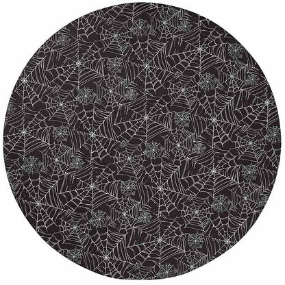 Round Custom Fitted Vinyl Tablecloth with Flannel Backing Halloween