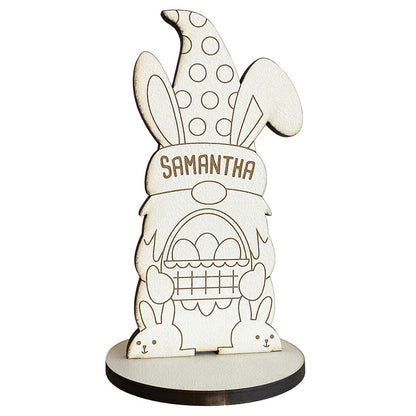 Personalized DIY Wood Easter Bunny Gnome