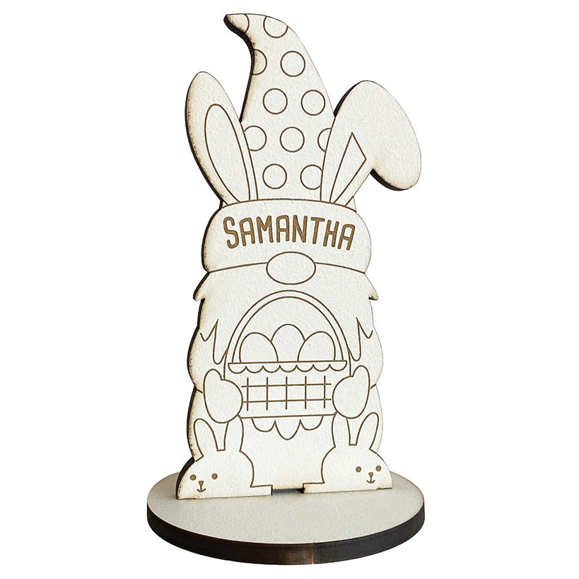 Personalized DIY Wood Easter Bunny Gnome