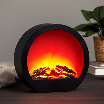 LED Simulated Flame Indoor Decorative Fireplace with 6-Hour Timer