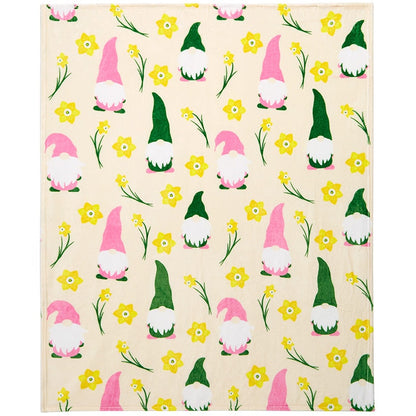 Daffodil Gnomes Plush Throw 50" x 60"