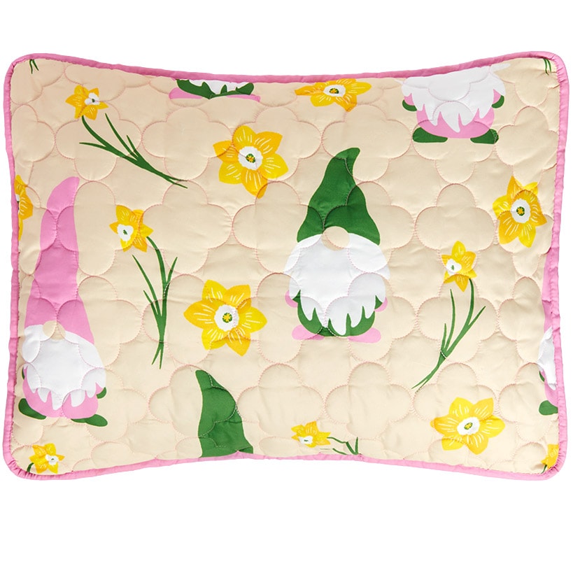 Daffodil Gnomes Full/Queen or King Quilt, Sham, or Decorative Pillow