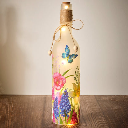 Decorative Lighted Bottles – Flowers Butterflies Bees and Hummingbirds