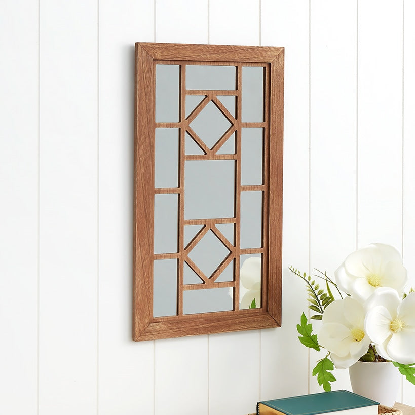 Decorative Wood Rectangular Mirror - White, Black, or Brown#select-color_brown