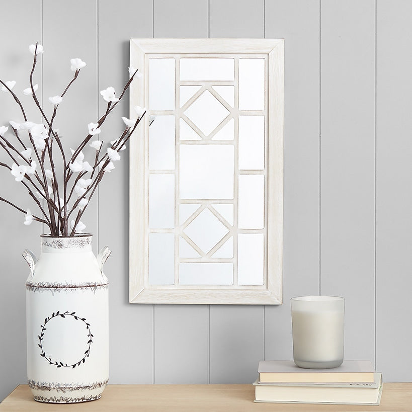 Decorative Wood Rectangular Mirror - White, Black, or Brown#select-color_white