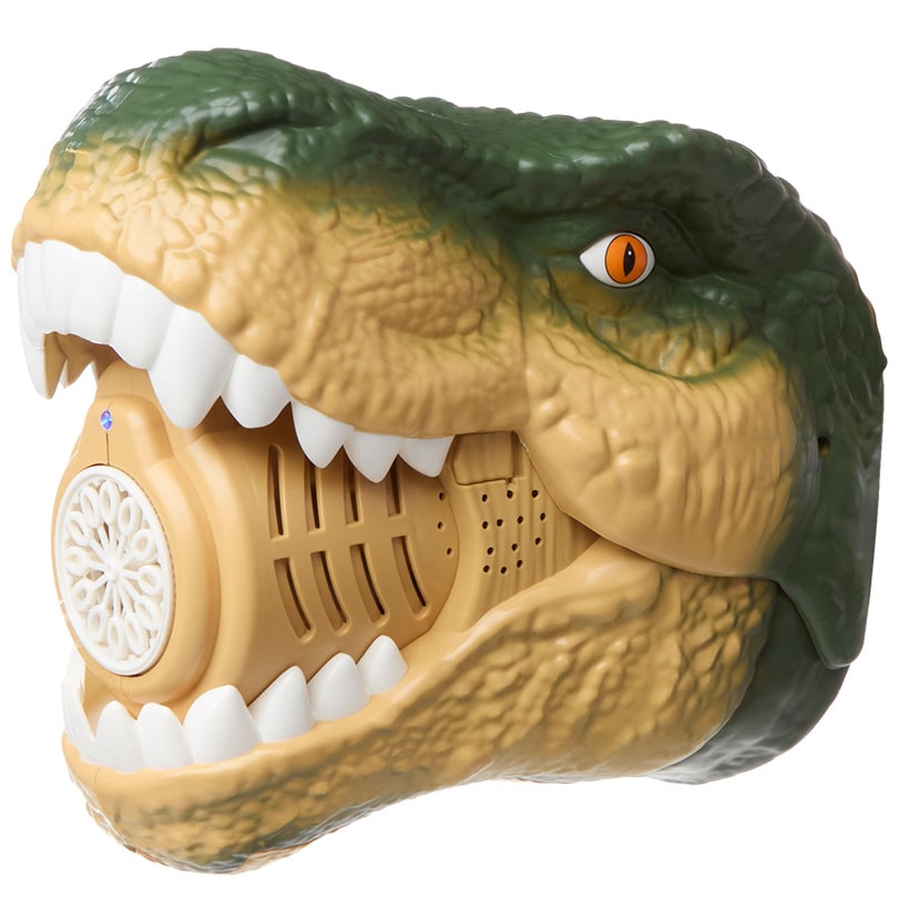 Dinosaur Bubble Machine - LED Light, Realistic Roaring, and Bubble Solution