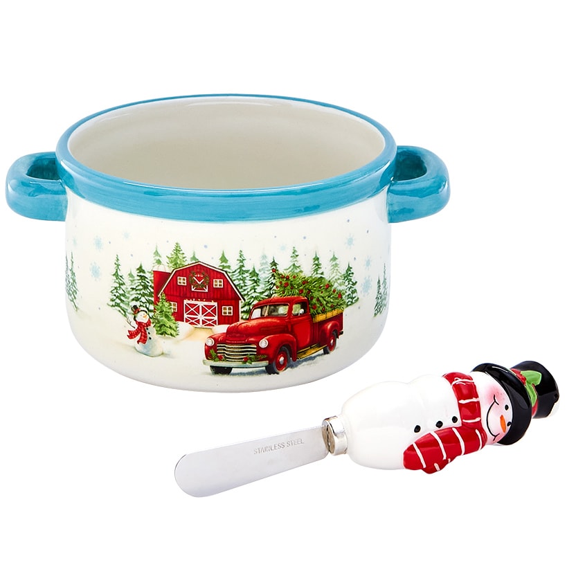 Winter in the Country Christmas Collection - Dip Bowl or Butter Dish