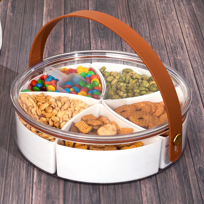 Portable Divided Snackle Box Tray and Scoop