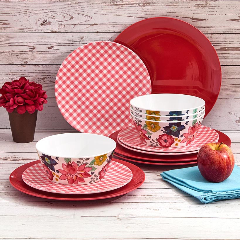 Dolly Parton Country Melamine Dinnerware Set - 12-Pc.#select-color_red