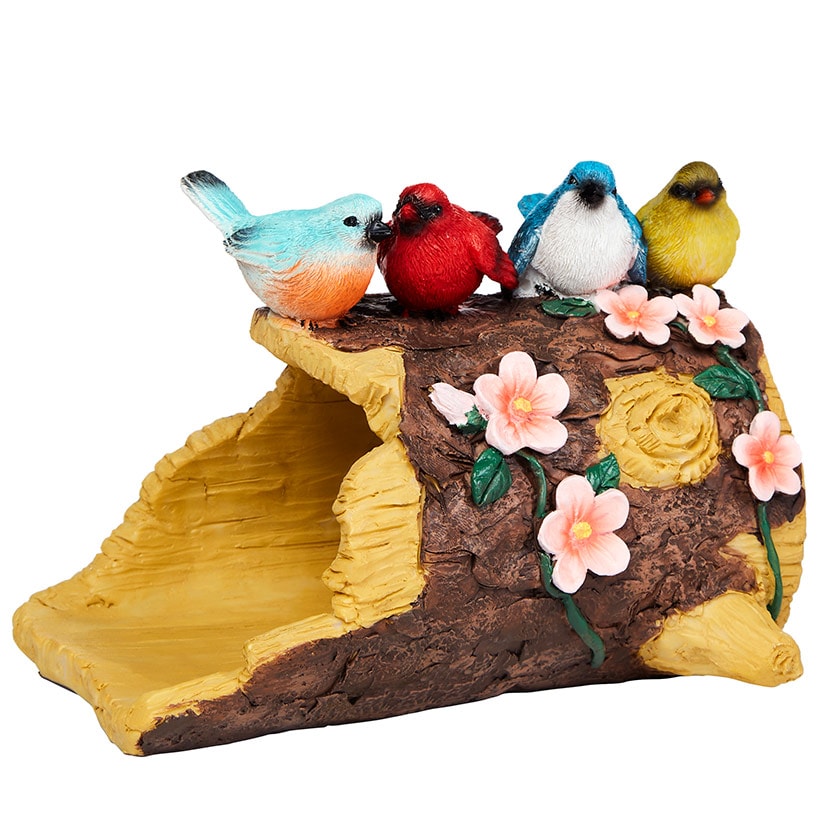 Down Spout Cover Wood Log With Butterflies Or Birds